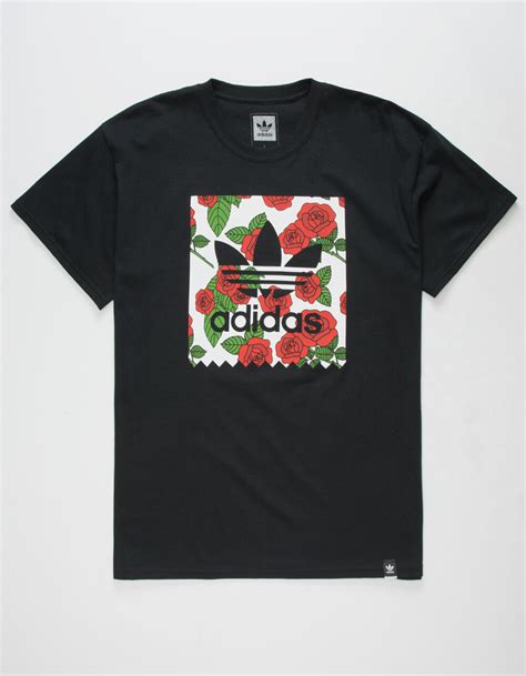 RARE Adidas Tillys Blackbird Rose Box Print Short Sleeve Tee 